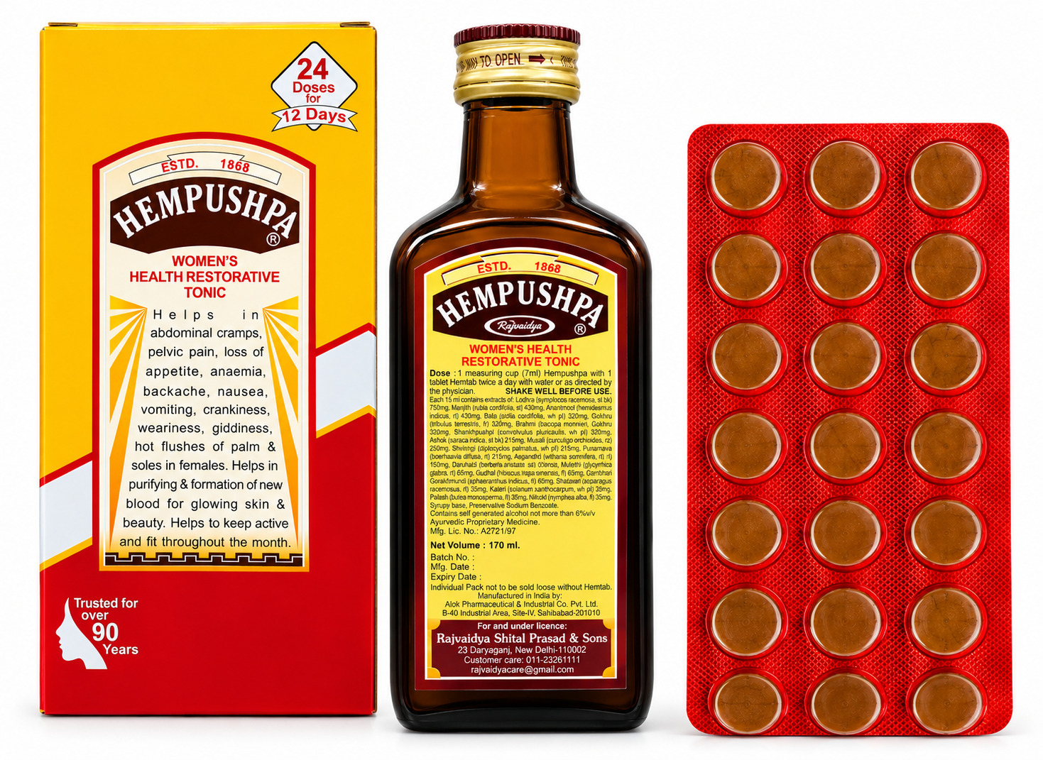 Hempushpa Syrup 170 ml with Hemtab 24 Tablet